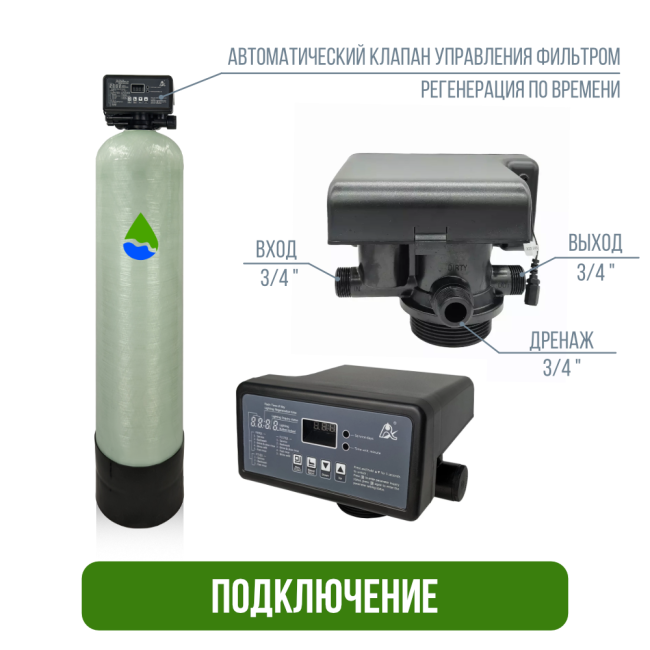 Подключение фильтра обезжелезивания, сорбции воды Runxin 1054/F71Q1 Подключение фильтра обезжелезивания, сорбции воды Runxin 1054/F71Q1