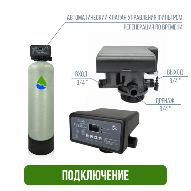 Подключение фильтра обезжелезивания, сорбции воды Runxin 1035/F71Q1 Подключение фильтра обезжелезивания, сорбции воды Runxin 1035/F71Q1