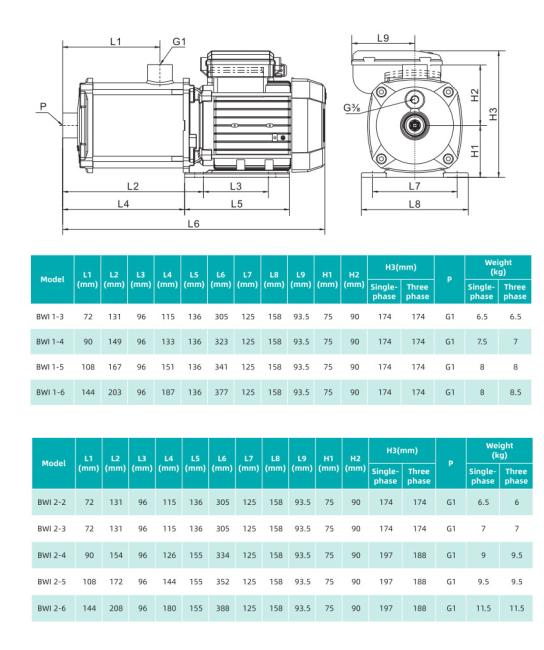 Насос повышения давления SHIMGE BWI2-6