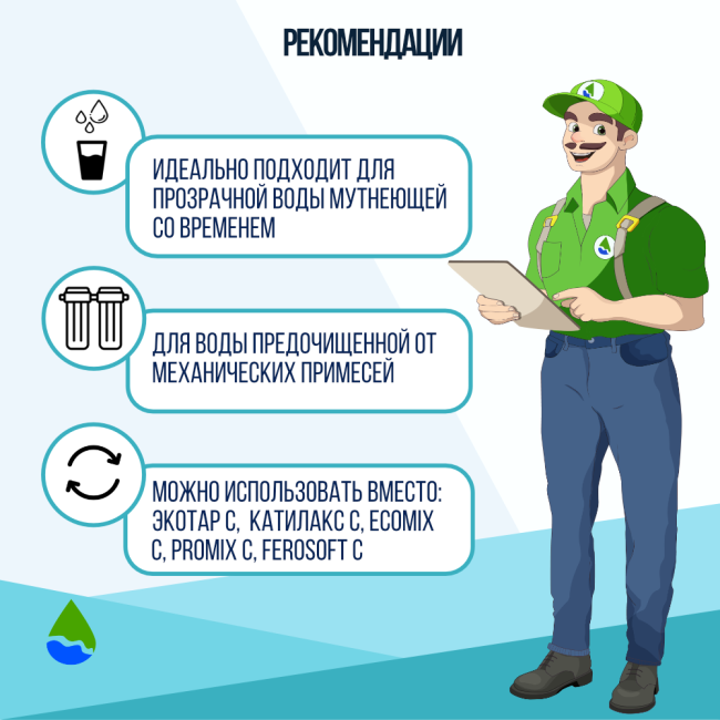 Рекомендации по комплекту загрузки ЭКОЛЬ С для фильтра 1252