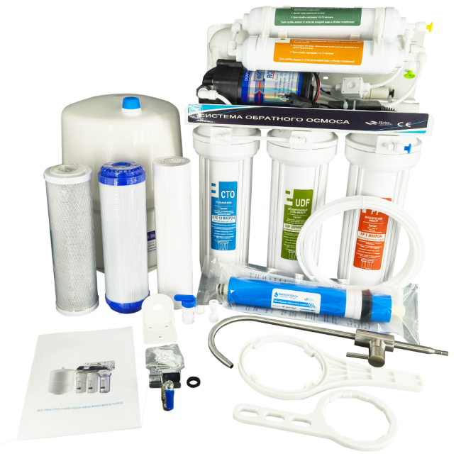 Питьевая система обратного осмоса 6 ступеней Осмо база помпа 6